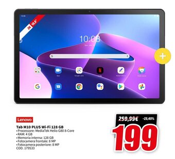 MediaWorld Lenovo Tab M10 PLUS Wi-Fi 128 GB offerta