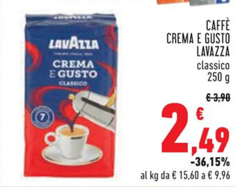 Conad Margherita CAFFÈ CREMA E GUSTO LAVAZZA classico 250 g offerta