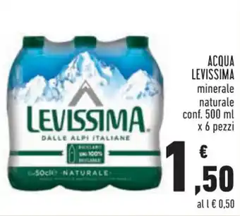 Conad Margherita ACQUA LEVISSIMA minerale naturale conf. 500 ml x 6 pezzi offerta