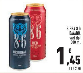 Conad Margherita BIRRA 8.6 BAVARIA vari tipi 500 ml offerta