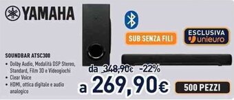 Unieuro YAMAHA SOUNDBAR ATSC300 offerta