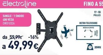 Unieuro Electroline SINGLE-1 SNODO 400 VESA offerta