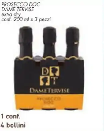 Conad Margherita PROSECCO DOC DAME TERVISE extra dry conf. 200 ml x 3 pezzi offerta