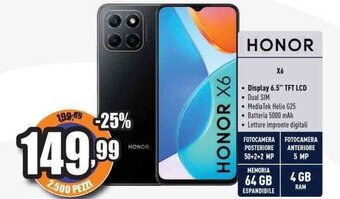 Unieuro HONOR X6 offerta