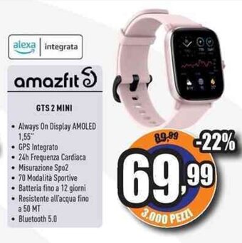 Unieuro amazfit GTS 2 MINI offerta