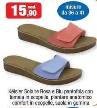 Këisler Solaire Rosa e Blu pantofola con tomaia in ecopelle