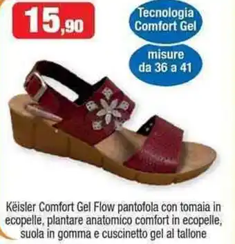 Keisler Comfort Gel Flow pantofola con tomaia in ecopelle