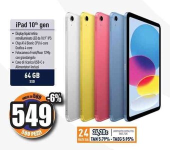 Unieuro iPad 10th gen offerta