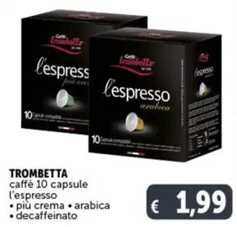 TROMBETTA caffè 10 capsule l'espresso