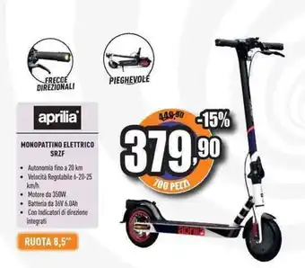 Unieuro aprilia MONOPATTINO ELETTRICO SRZF offerta