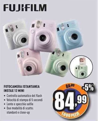 Unieuro FUJIFILM FOTOCAMERA ISTANTANEA INSTAX 12 MINI offerta