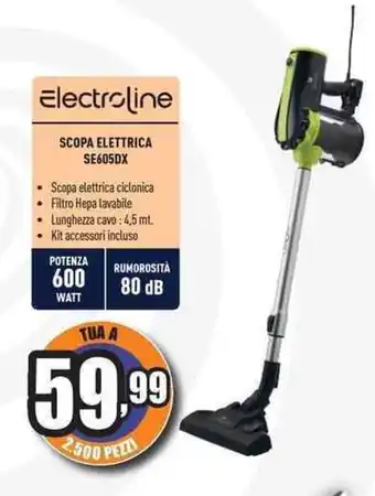 Unieuro Electroline SCOPA ELETTRICA SE605DX offerta