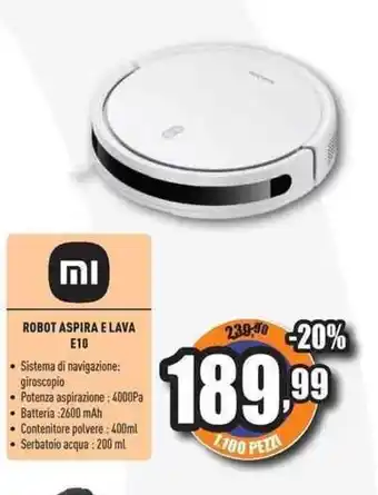 Unieuro ROBOT ASPIRA E LAVA E10 offerta