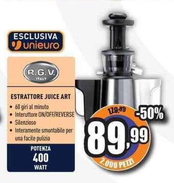 Unieuro R.G.V. ESTRATTORE JUICE ART offerta