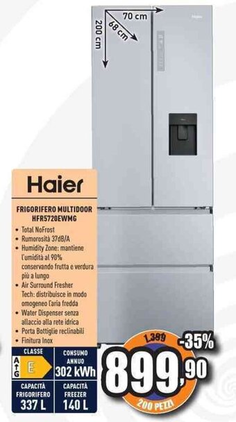 Unieuro Haier FRIGORIFERO MULTIDOOR HFR5720EWMG offerta