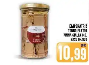 Iper Pellicano EMPERATRIZ TONNO FILETTO PINNA GIALLA 0.0. VASO GR.900 offerta