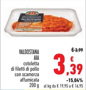 Conad VALDOSTANA AIA cotoletta di filetti di pollo con scamorza affumicata 200 g offerta