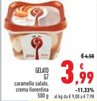Conad GELATO G7 caramello salato, crema fiorentina 500 g offerta