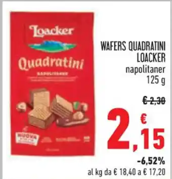 Conad WAFERS QUADRATINI LOACKER napolitaner 125 g offerta