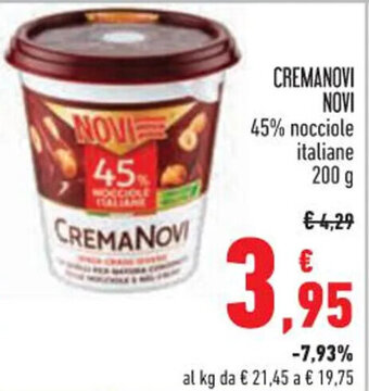 Conad CREMANOVI NOVI 45% nocciole italiane 200 g offerta