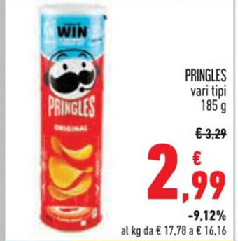 Conad PRINGLES vari tipi 185 g offerta