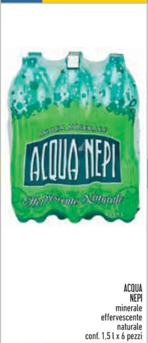 Conad ACQUA NEPI minerale effervescente naturale conf. 1,5 l x 6 pezzi offerta
