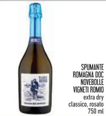 Conad SPUMANTE ROMAGNA DOC NOVEBOLLE VIGNETI ROMIO extra dry classico, rosato 750 ml offerta