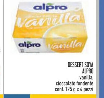 Conad DESSERT SOYA ALPRO vanilla, cioccolato fondente conf. 125 g x 4 pezzi offerta