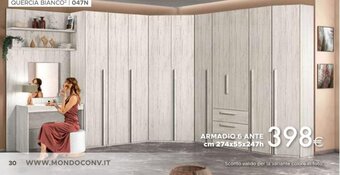 Mondo Convenienza ARMADIO 6 ANTE cm 274x55x247h offerta