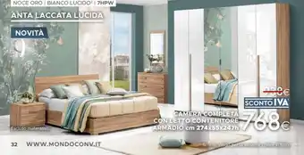 Mondo Convenienza CAMERA COMPLETA CAMERA COMPLETA CON LETTO CONTENITORE ARMADIO cm 274x55x247h offerta