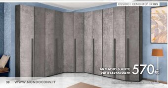 Mondo Convenienza ARMADIO 6 ANTE cm 274x55x247h offerta