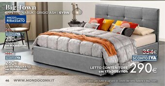 Mondo Convenienza Big Town LETTO CONTENITORE cm 171x205x110h offerta