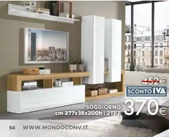 Mondo Convenienza BIANCO LUCIDO | ROVERE CADIZ² SOGGIORNO cm 277x35x200h | 2TFZ offerta