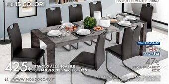 Mondo Convenienza TAVOLO ALLUNGABILE cm 140x90x75h fino a cm 220 offerta
