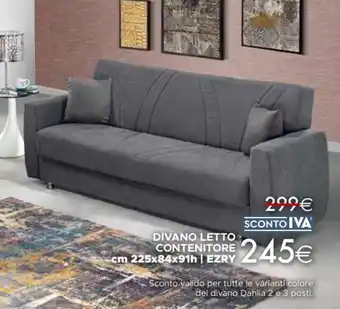 Mondo Convenienza DIVANO LETTO CONTENITORE cm 225x84x91h | EZRY offerta