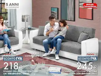 Mondo Convenienza DIVANO LETTO CONTENITORE cm 225x84x91h | 16LC offerta