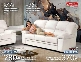 Mondo Convenienza DIVANO 2 POSTI cm 159x95x98h offerta