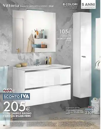 Vittoria COMPONIBILE BAGNO + LED cm 81x46x189h