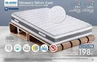 Memory Silver Fast MATRIMONIALE cm 160x190x25h
