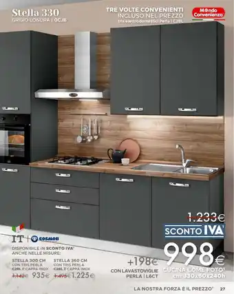 Mondo Convenienza Stella 330 CUCINA COME FOTO5 cm 330x60x240h offerta