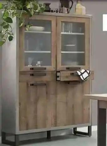 Dotolo Mobili CREDENZA 2 ANTE IN VETRO + 2 cm 110 x 45 x 170 cm