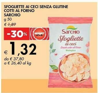 Bennet Sarchio Sfogliette Ai Ceci Senza Glutine Cotti Al Forno offerta