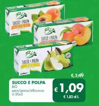 MD Discount SUCCO E POLPA BIO pera/pesco/albicocca cl 20x3 offerta