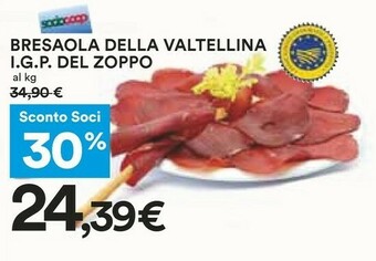 Coop Del zoppo Bresaola Della Valtellina IGP Bio 80 G(ml) offerta