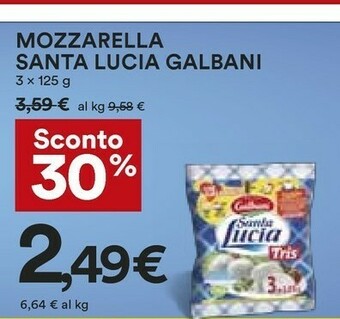 Coop Galbani Mozzarella Santa Lucia 375 G(ml) offerta