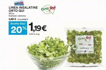 Coop Orto Qui Linea Insalate Valteriana 100 G offerta