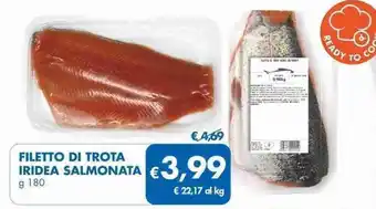 MD Discount FILETTO DI TROTA IRIDEA SALMONATA g 180 offerta