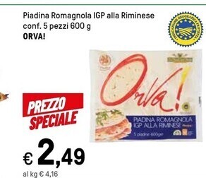 Iper La Grande Orva piadina romagnola igp alla riminese offerta