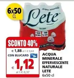 Il Gigante Lete acqua minerale effervescente naturale offerta