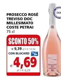 Il Gigante Coste petrai prosecco rosé treviso doc millesimato offerta